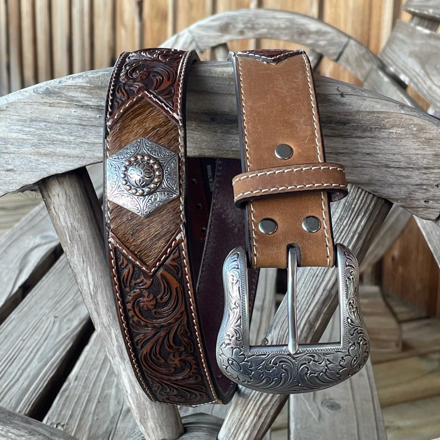 Nocona Men's Calf Hair Embellished Belt - Korvel