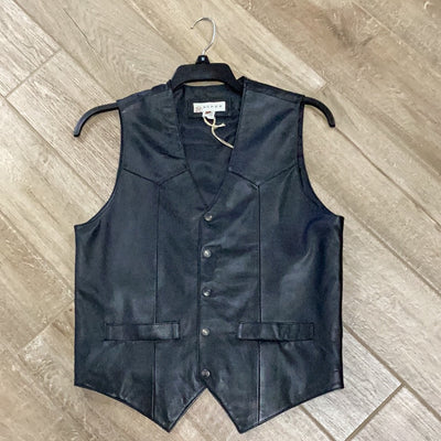 Stylish Black Lambskin Vest for Men | Roper - Korvel