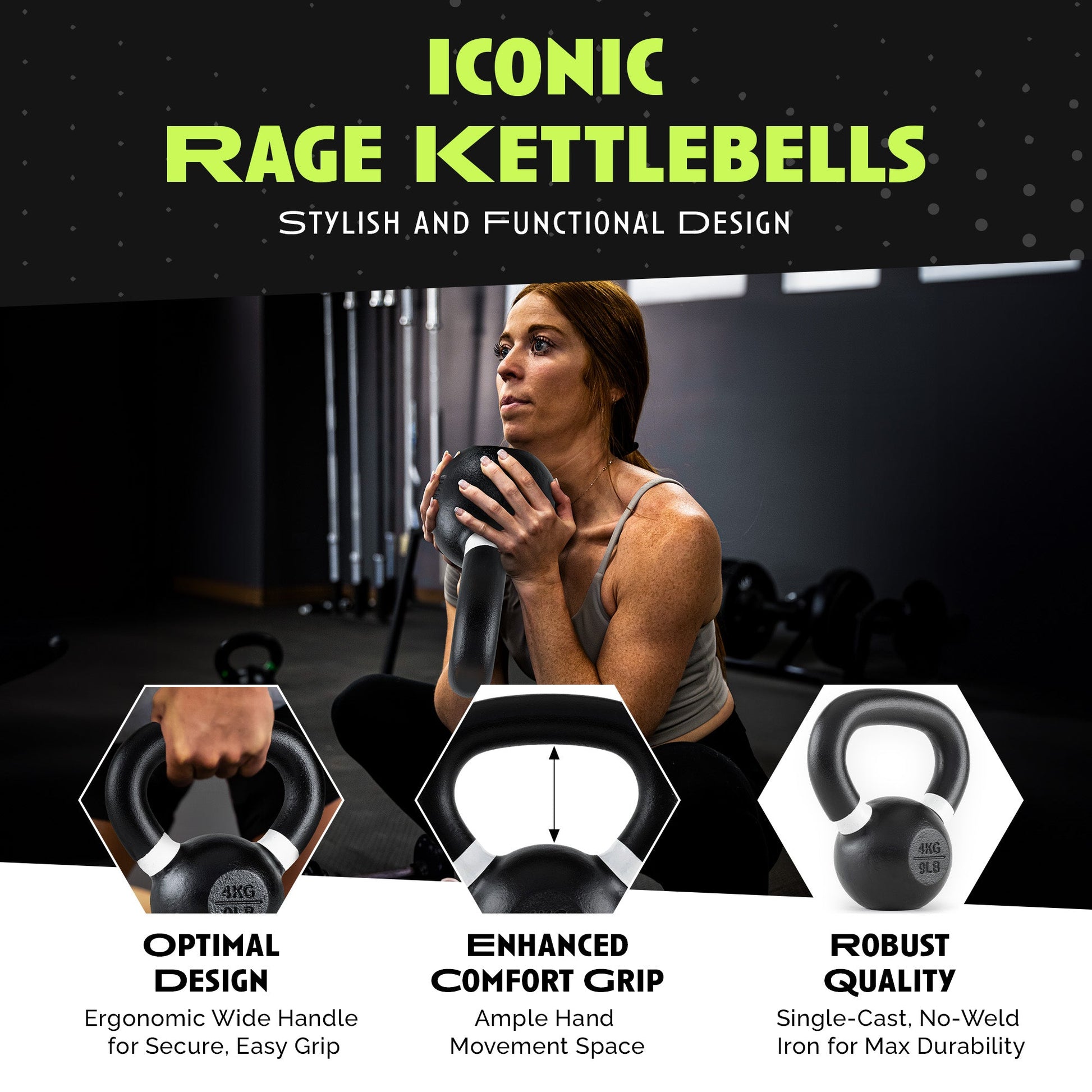 Premium Single-Cast Iron Kettlebell for Strength Training - Korvel