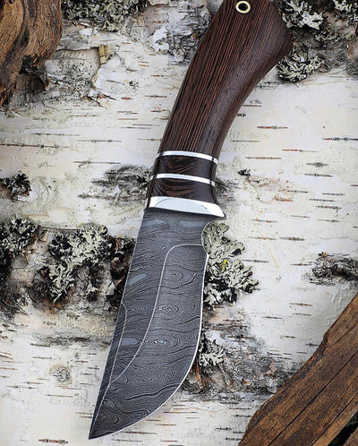 Premium Handmade Damascus Deer Skinning Knife for EDC - Korvel
