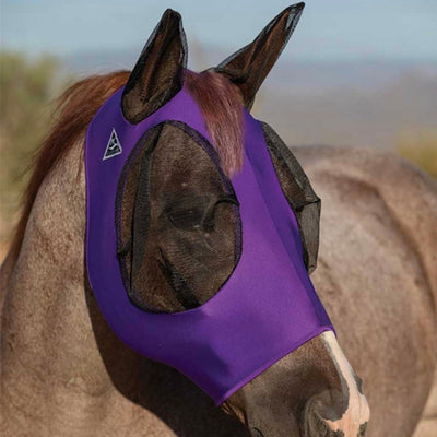 Premium Lycra Fly Mask in Vibrant Purple - Korvel