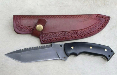 Custom Handcrafted D2 Steel Tanto Survival Knife with Black Micarta Grip - 10" Overall - Korvel