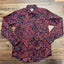 Vibrant Red Paisley Button-Up Shirt for Boys - Korvel