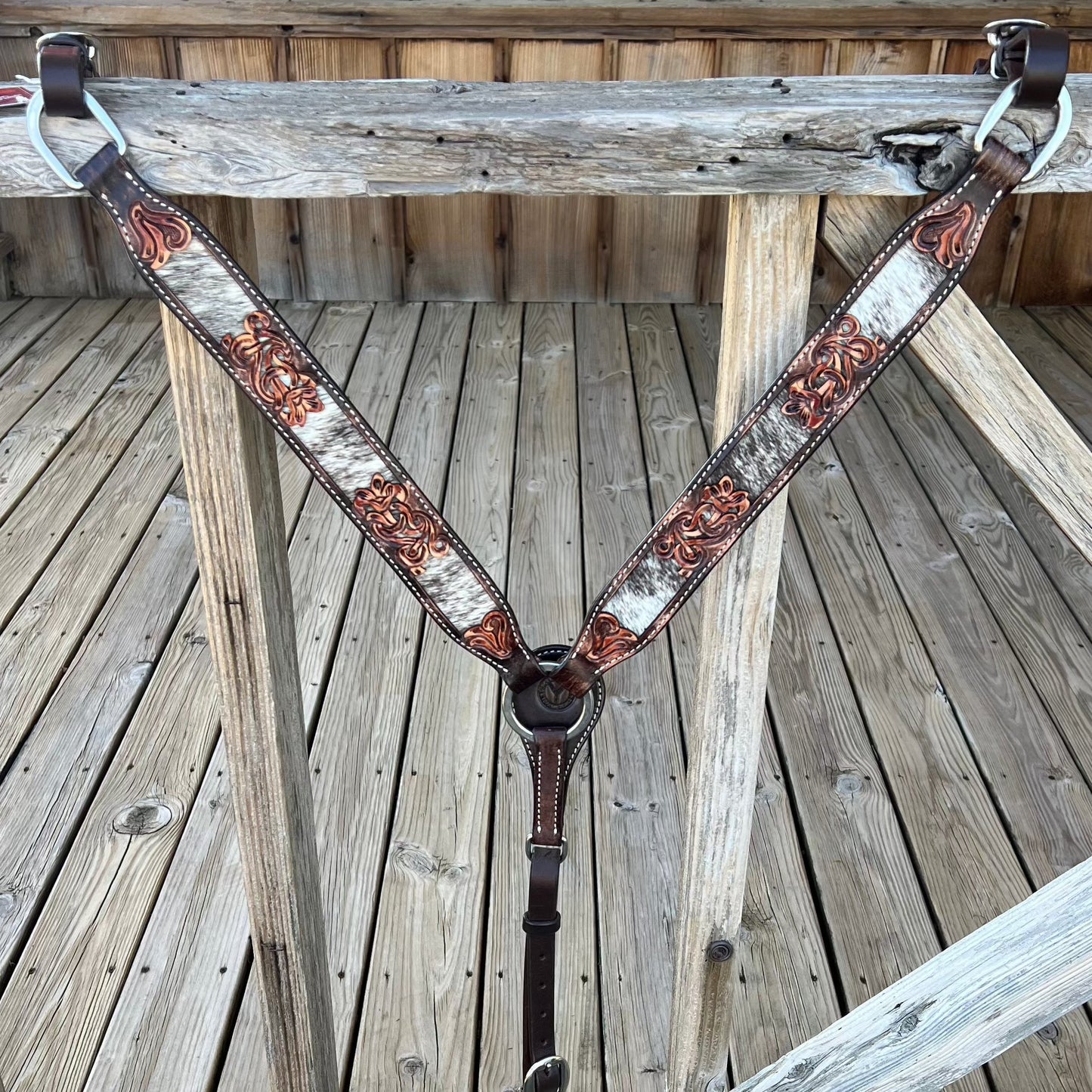 Vintage-Inspired Salt and Pepper Breastcollar for Equestrian Elegance - Korvel