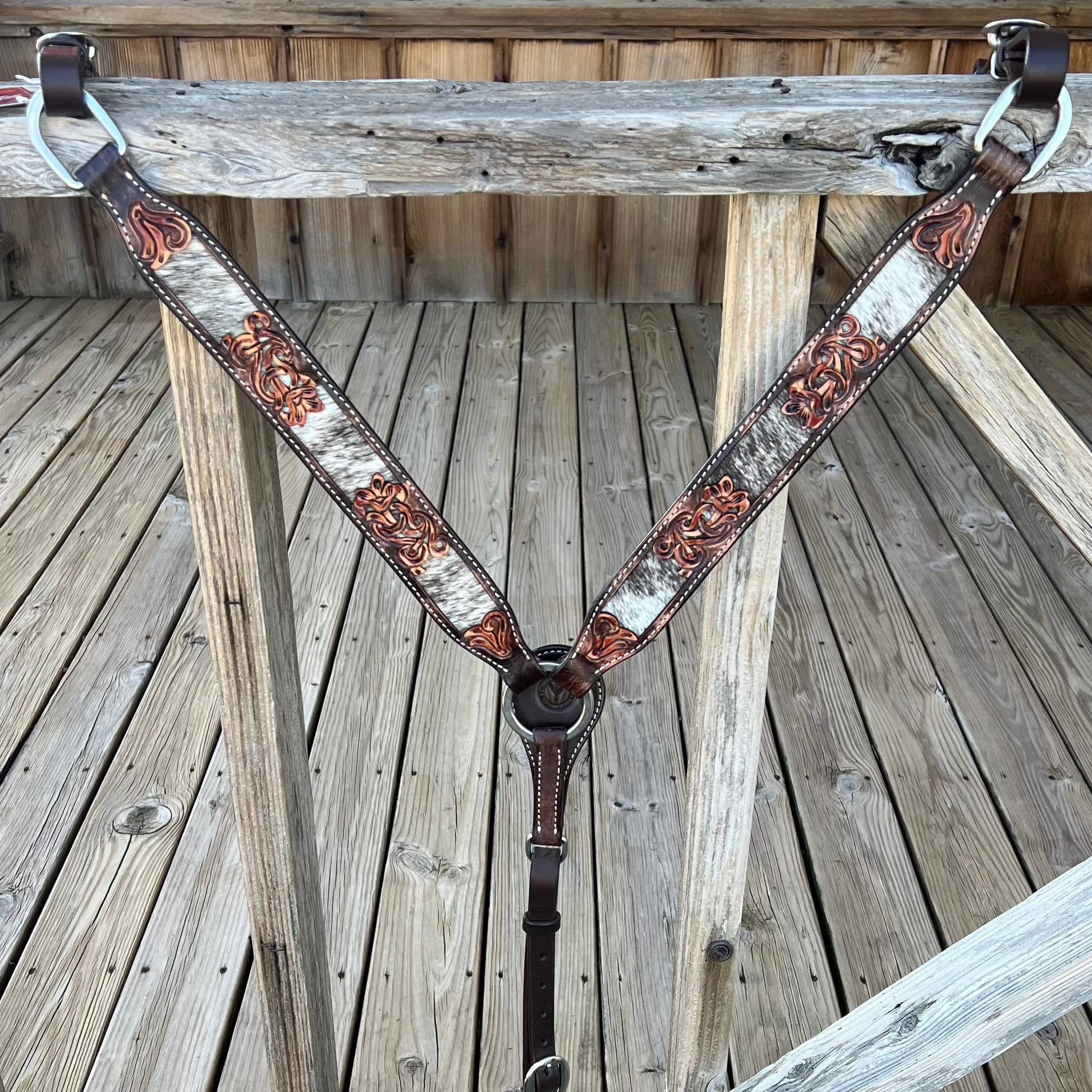 Vintage-Inspired Salt and Pepper Breastcollar for Equestrian Elegance - Korvel