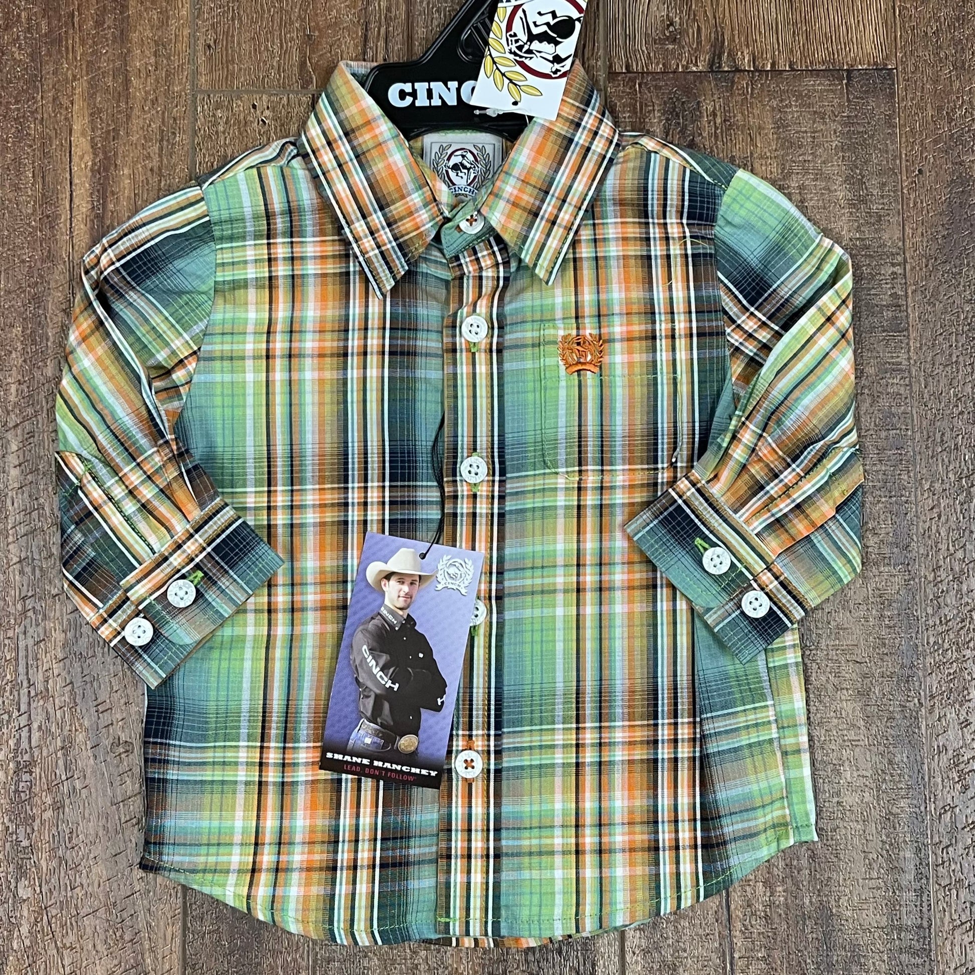 Charming Green Plaid Toddler Shirt | Cinch - Korvel