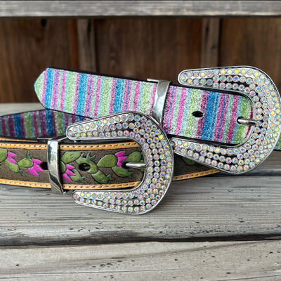 Dual-Sided Glitter & Cactus Kids Belt - Korvel
