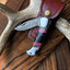 Premium Folding Pocket Knife with Buffalo Horn Handle & Color Wood Inlays - 3" Blade & Leather Sheath - Korvel