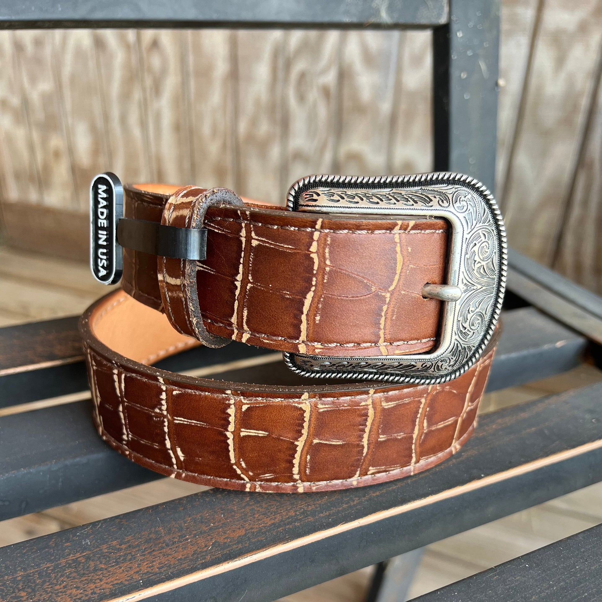 Classic Vintage Croc 3D Men's Belt - Korvel