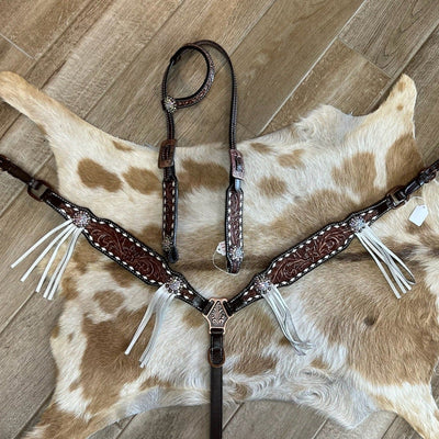 Premium Leather Tooled Equestrian Tack Set - Korvel