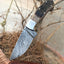 Premium Damascus Steel Hunting Knife with Sheep Horn Handle - Korvel