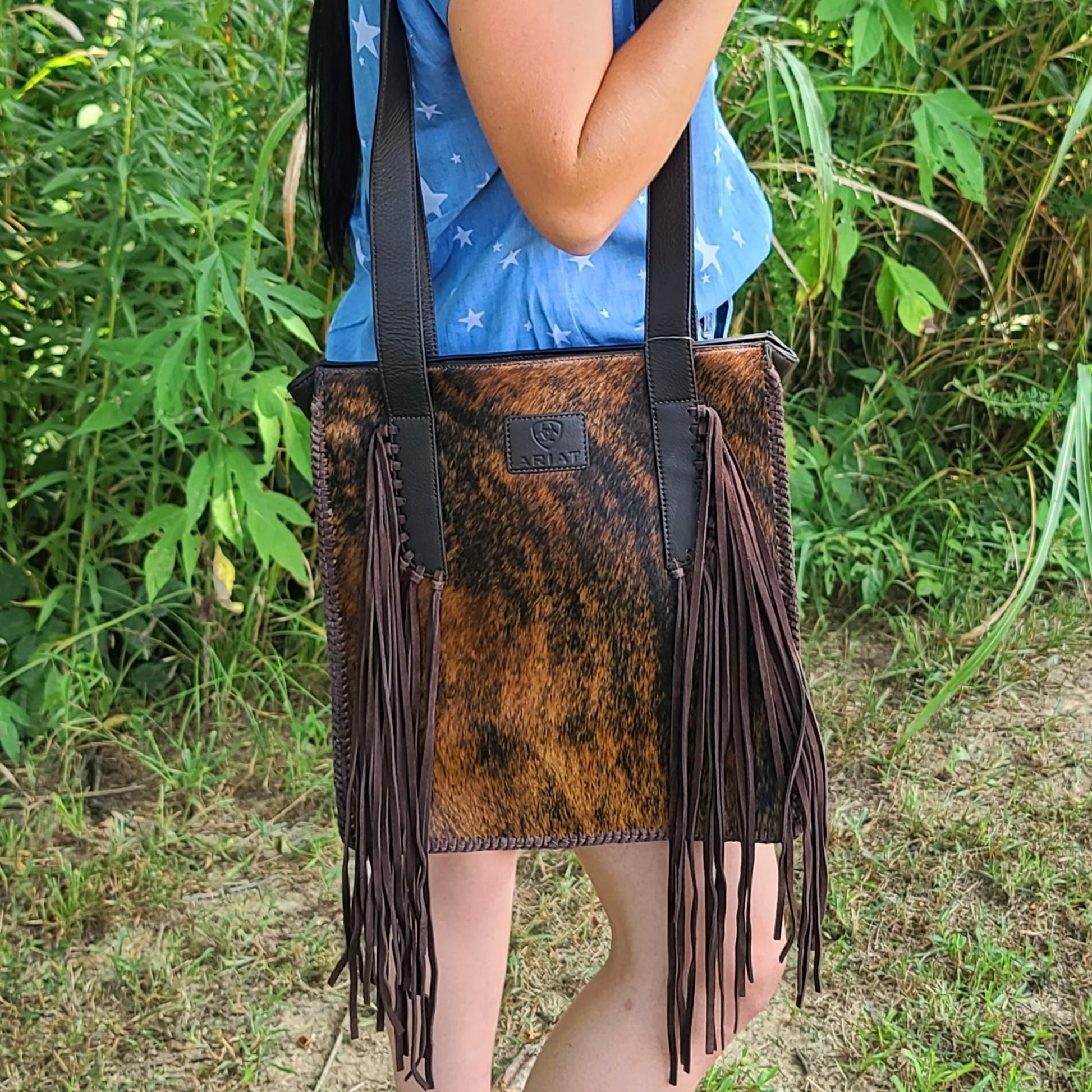 Ariat Scarlett Calf Hair Shoulder Tote - Korvel
