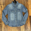 Stylish Pearl Snap Denim Shirt for Young Cowgirls - Korvel