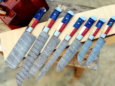 Texas Pride Kitchen Knife Set with Unique Handles - Korvel