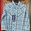 Wrangler Boys' Teal Plaid Long Sleeve Shirt - Korvel