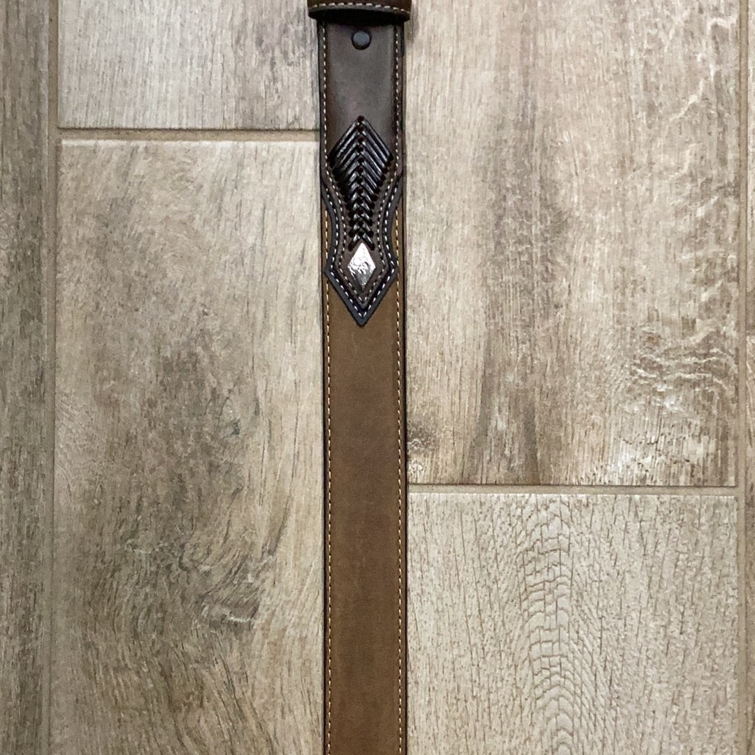 Distressed Brown Diamond Concho Belt for Men by Nocona - Korvel