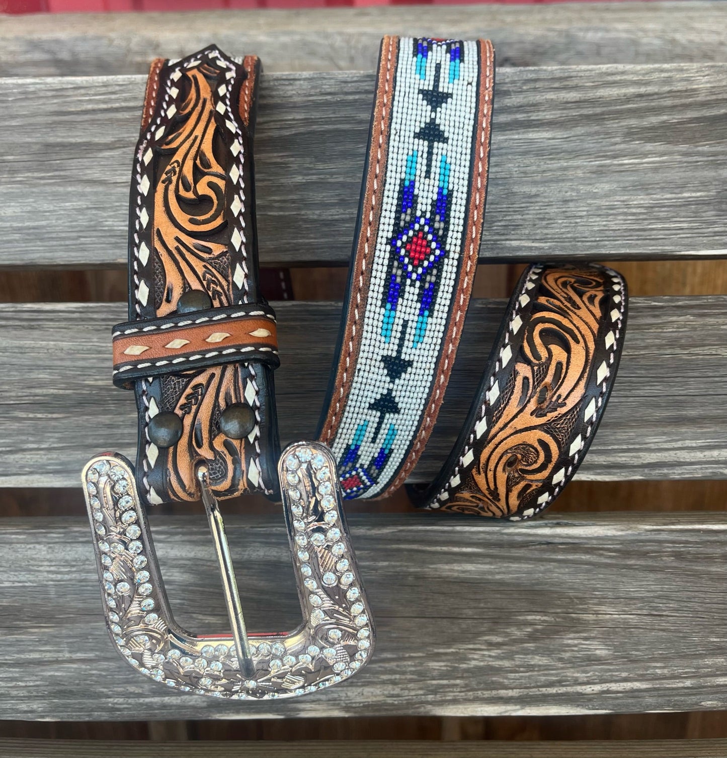 Vibrant Navajo Beaded Women's Belt by Nocona - Korvel