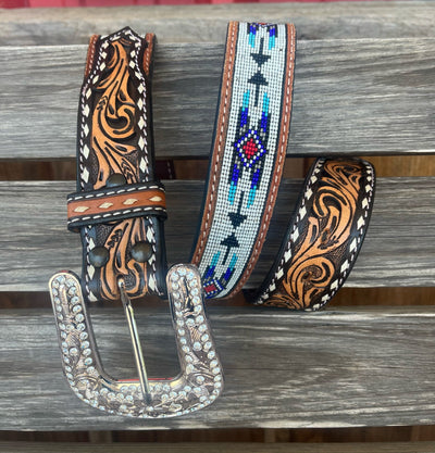 Vibrant Navajo Beaded Women's Belt by Nocona - Korvel