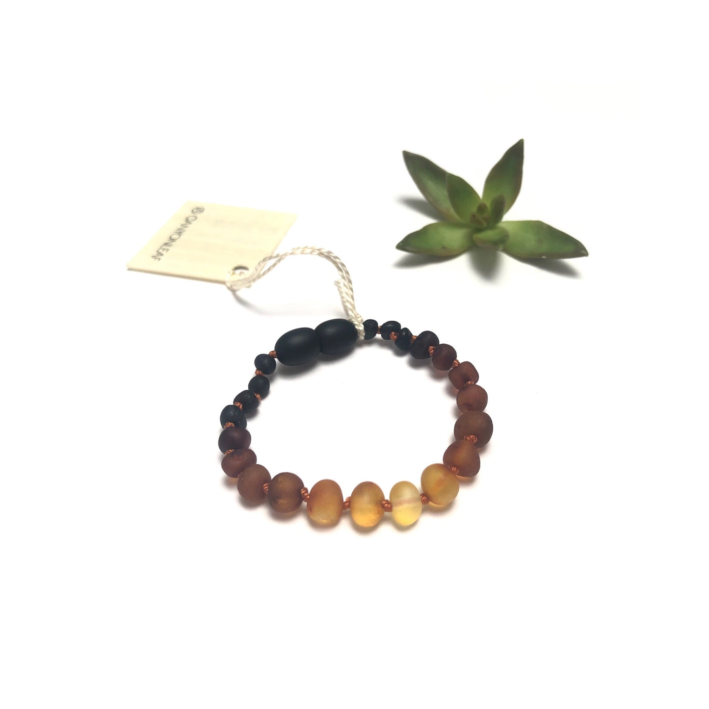 Bracelet ou chevillère en ambre baltique ombragé brut