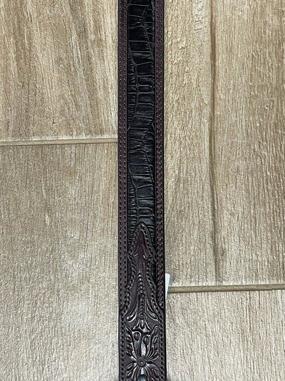 Stylish Black Crocodile Pattern Belt for Men | Ariat - Korvel