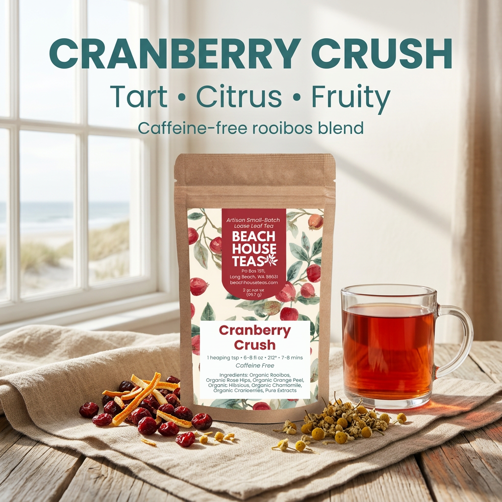 Cranberry Crush: una vibrante mezcla de té artesanal de hojas sueltas
