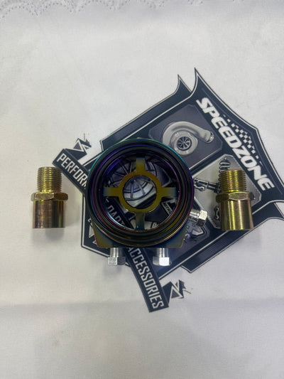 Universal Oil Pressure and Temperature Gauge Sandwich Plate Adapter - Neo Chrome - Korvel
