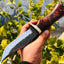 Premium 1095 Handcrafted Hunting Knife with Burl Rosewood Handle - Korvel