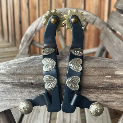 Youth Black Heart-Shaped Spurs for Equestrian Style - Korvel