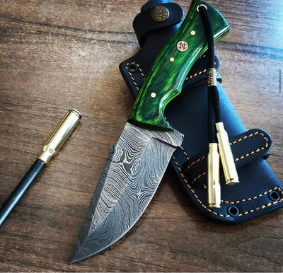 Premium Damascus Steel Deer Skinning Knife for EDC - Korvel