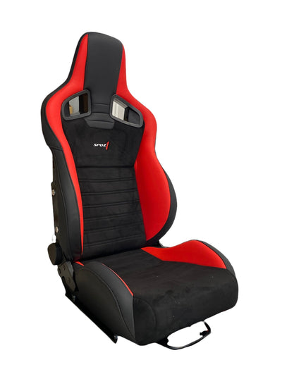 SPDZ1 T1R Racing Seats - Black & Red Leather/Suede