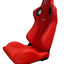 Asientos de Carreras SPDZ1 Katana - Cuero Rojo con Costuras Blancas