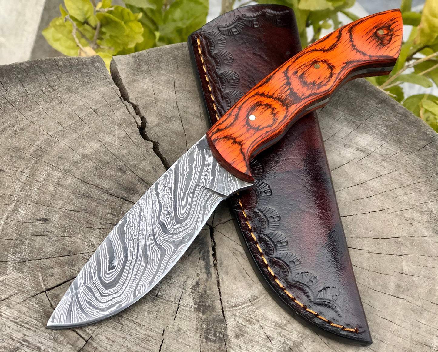 Premium Damascus Steel Skinning Knife for Hunters - Korvel