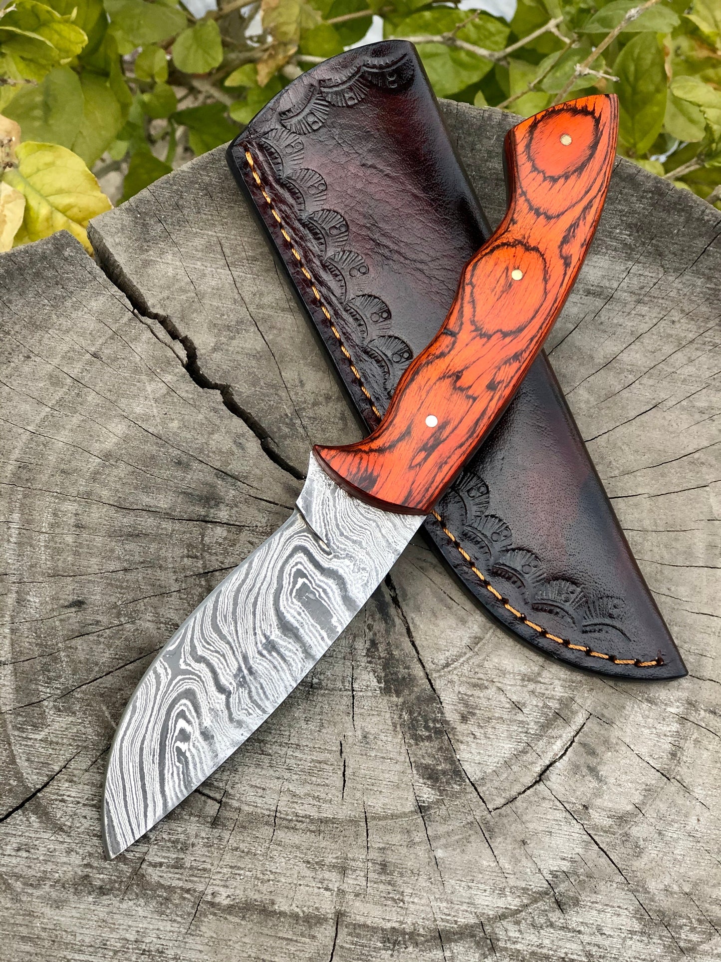 Premium Damascus Steel Skinning Knife for Hunters - Korvel
