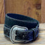 Men's Black Roughout Leather Belt with Buck Stitch Detail - Korvel