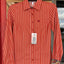 Vibrant Orange Striped Cinch Women's Shirt - Korvel