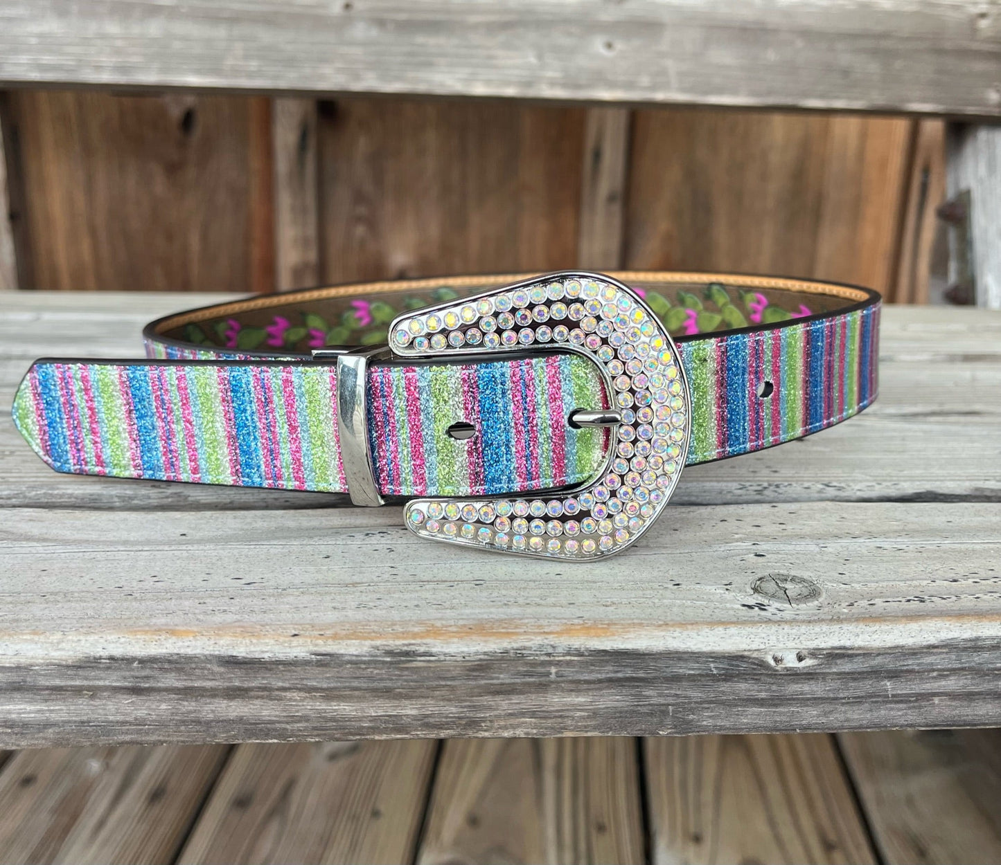 Dual-Sided Glitter & Cactus Kids Belt - Korvel
