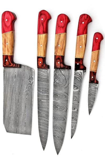 Exquisite Handmade Damascus Steel Knife Set - Korvel