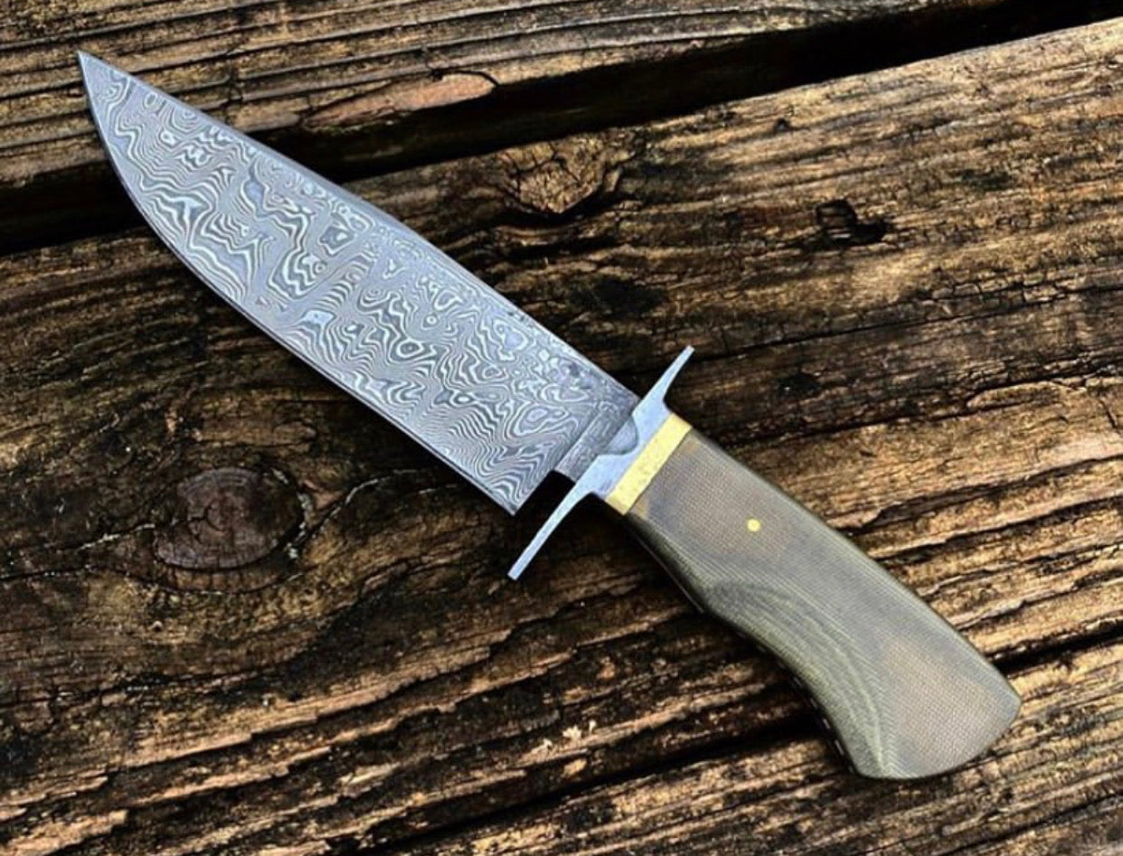 Premium Damascus Steel Hunting Bowie Knife - Korvel