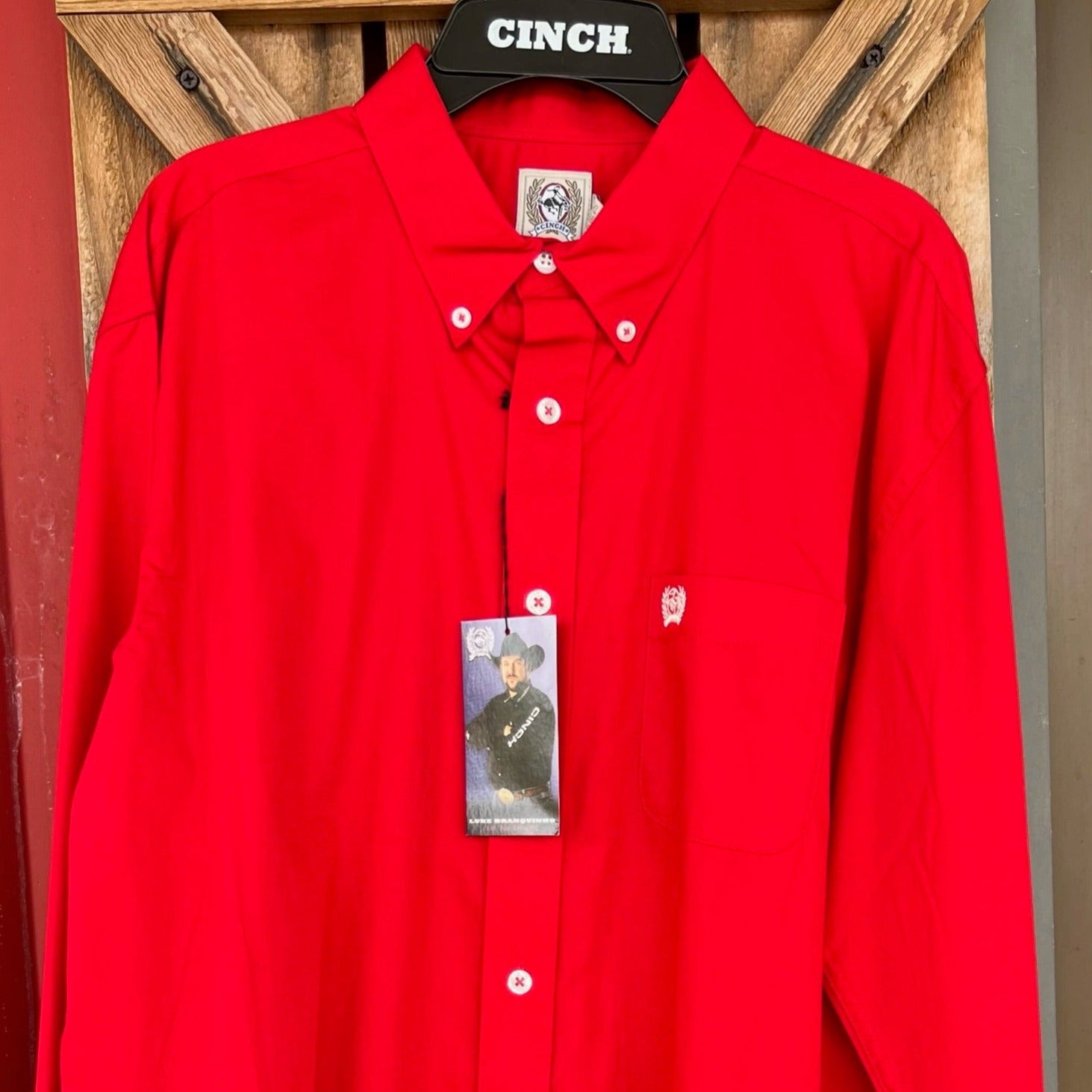 Vibrant Red Cinch Long Sleeve Shirt for Boys - Korvel
