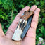 Exquisite Custom Damascus Steel Folding Knife with Rosewood & Antler Handle - Korvel