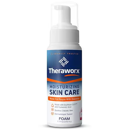 Espuma hidratante para el cuidado de la piel diabética Theraworx - 7.1 fl oz
