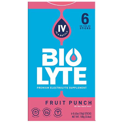 Supplément Électrolytique Premium BIOLYTE Saveur Punch de Fruits - Pack de 6
