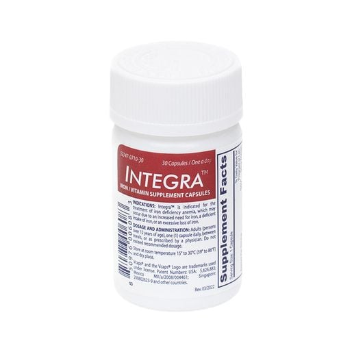 Gélules de supplément de fer et de vitamines Integra - 30 unités