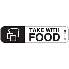 High-Visibility Auxiliary Labels – "Take With Food" (10 ct)