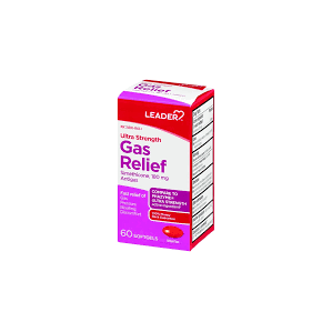 Leader Ultra Strength Soulagement des Gaz - 250 mg de Siméthicone Gélules Molles