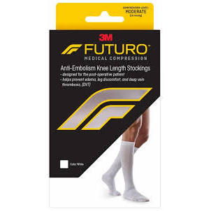 Chaussettes anti-embolie Futuro™ hauteur genou - Grande, Kaki/Beige