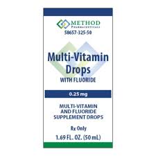 Supplément liquide de vitamines A, C, D et fluor pour enfants