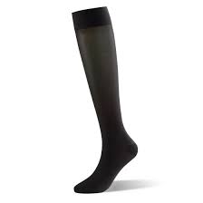 Medias de Compresión Transparentes Dr. Comfort Select hasta la Rodilla - Negro (Tamaño Grande para M