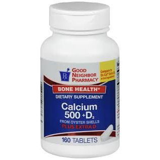 Tabletas de Calcio + Vitamina D GNP 500 mg, 160 Contenido