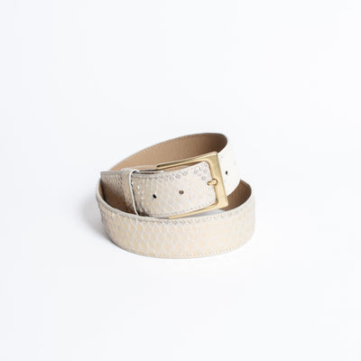 Full Skin Metallic Gold Python Belt